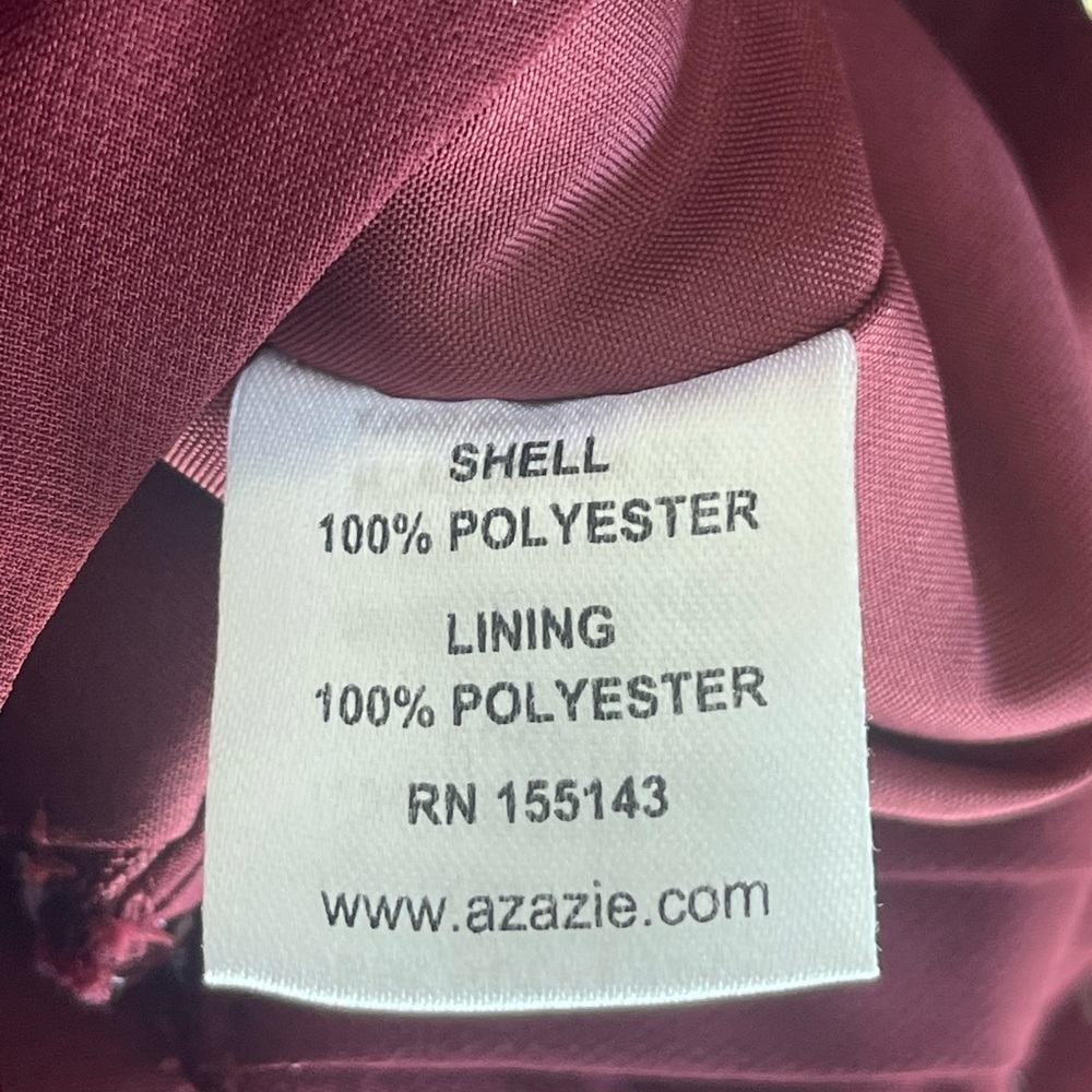 Azazie Natasha Chiffon full length A-line dress in Cabernet - Picture 8 of 16